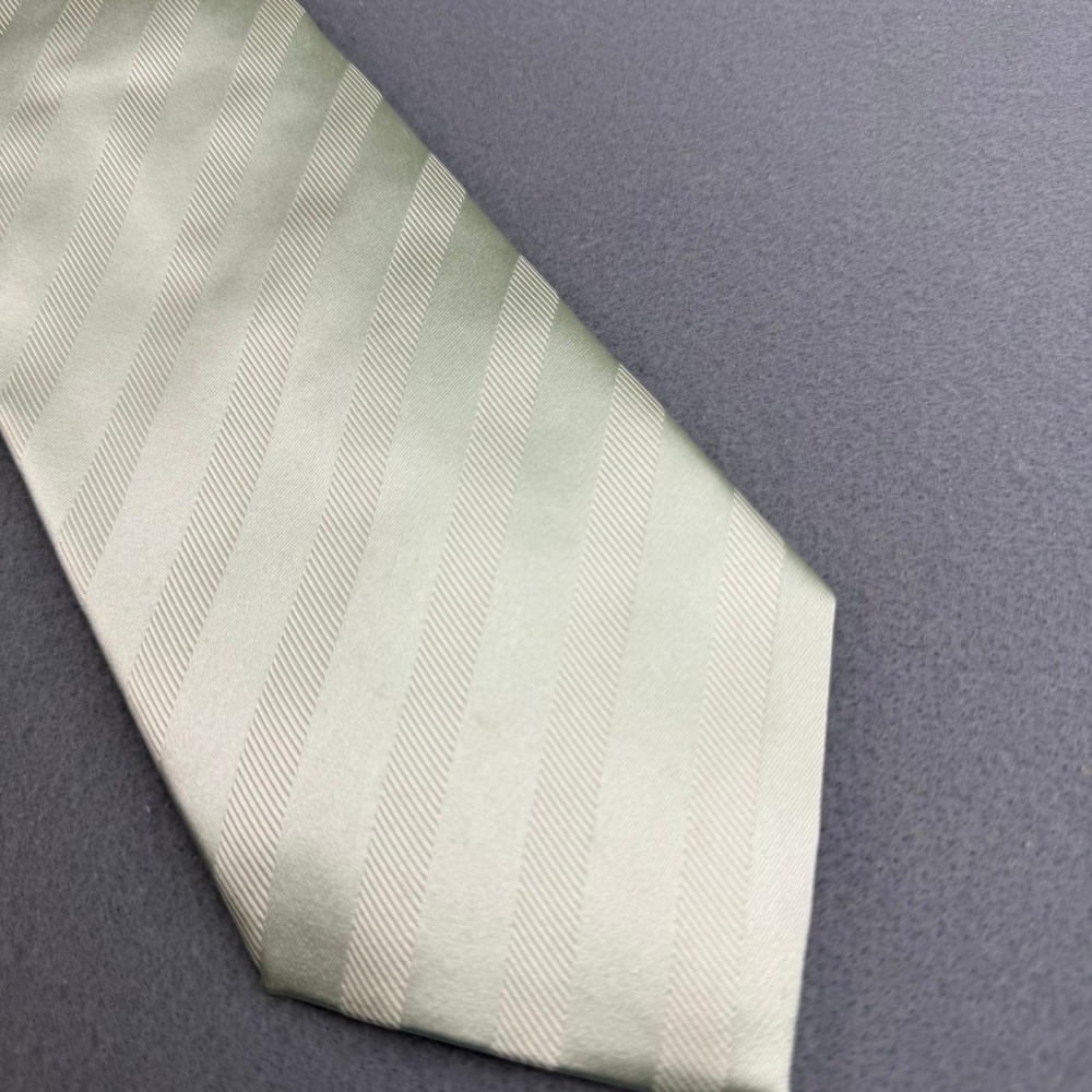 Donald J. Trump Necktie Mens Sage Green Striped Silk Signature Collection